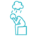 Sad character and raining Icon