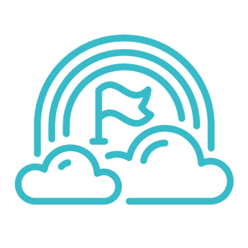 Clouds, Flag and rainbow Icon