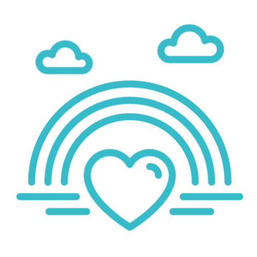 Heart, cloud and rainbow Icon